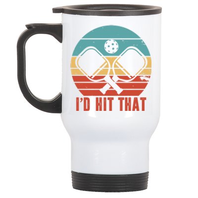 I'd Hit That Funny Pickleball Retro Stainless Steel Travel Mug