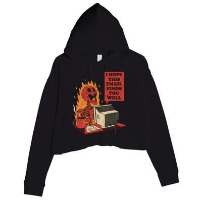 I Hope This Email Finds You Well Funny Crop Fleece Hoodie