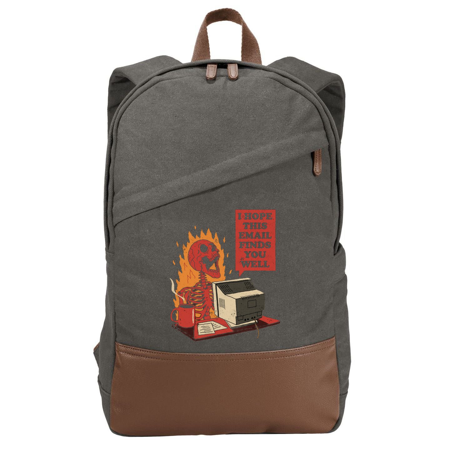 I Hope This Email Finds You Well Funny Cotton Canvas Backpack