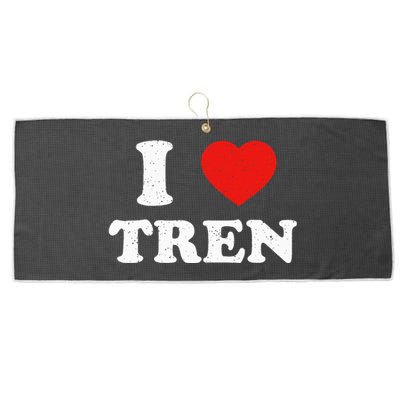 I Heart Tren Bodybuilder Gym Tren Lovers Steroid Large Microfiber Waffle Golf Towel