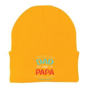 I Have Two Titles Dad And Papa Funny Fathers Day Gift Knit Cap Winter Beanie