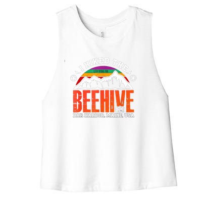 I Hiked The Beehive Trail Acadia National Park Women's Racerback Cropped Tank