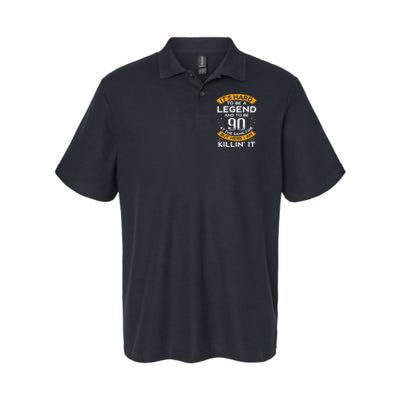 ItS Hard To Be A Legend And 90 Years Old Dad 90th Birthday Softstyle Adult Sport Polo