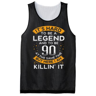 ItS Hard To Be A Legend And 90 Years Old Dad 90th Birthday Mesh Reversible Basketball Jersey Tank