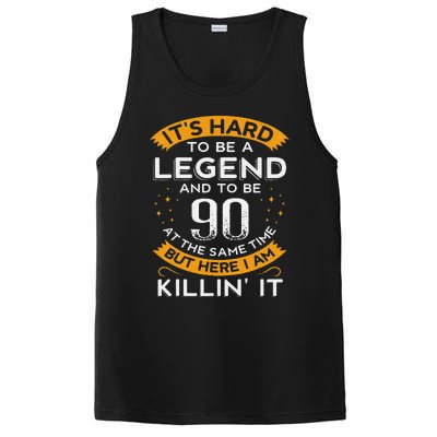 ItS Hard To Be A Legend And 90 Years Old Dad 90th Birthday PosiCharge Competitor Tank