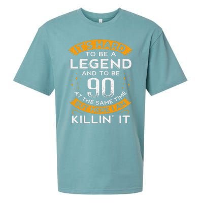 ItS Hard To Be A Legend And 90 Years Old Dad 90th Birthday Sueded Cloud Jersey T-Shirt