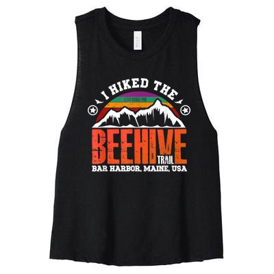 I Hiked The Beehive Trail Acadia National Park Women's Racerback Cropped Tank