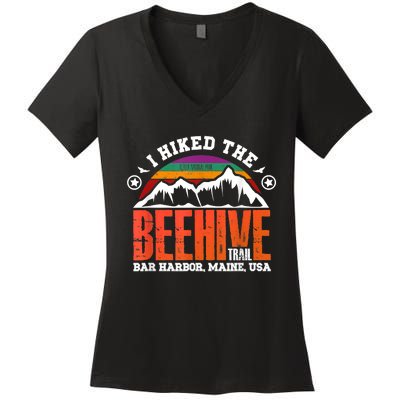 I Hiked The Beehive Trail Acadia National Park Women's V-Neck T-Shirt