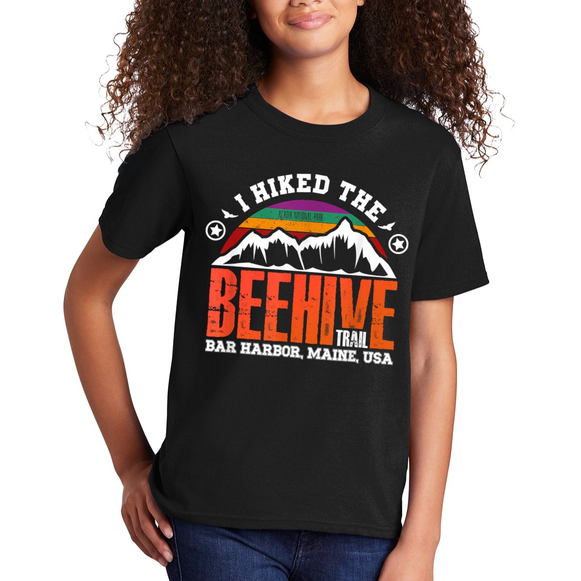 I Hiked The Beehive Trail Acadia National Park Kids T-Shirt