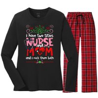 I Have Two Titles Nurse And Mom Mother's Day Nursing Women's Long Sleeve Flannel Pajama Set 