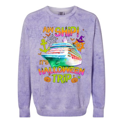 Its Halloween Trip Family Cruise Matching Team Colorblast Crewneck Sweatshirt