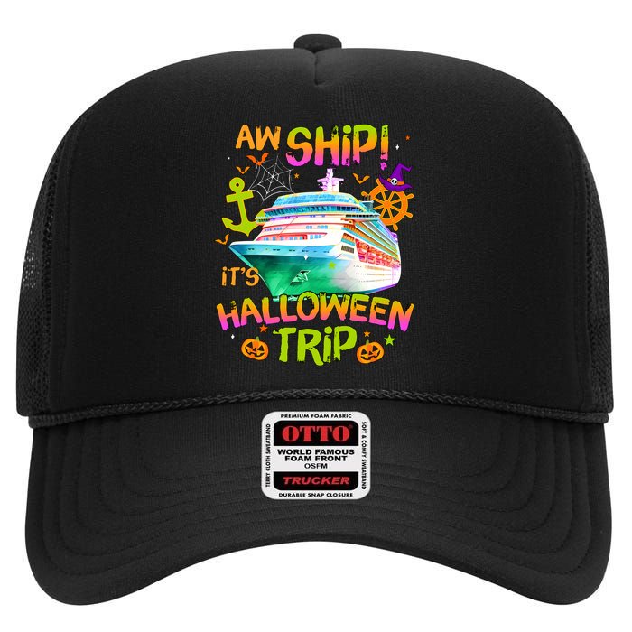 Its Halloween Trip Family Cruise Matching Team High Crown Mesh Back Trucker Hat