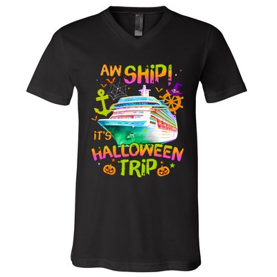 Its Halloween Trip Family Cruise Matching Team V-Neck T-Shirt