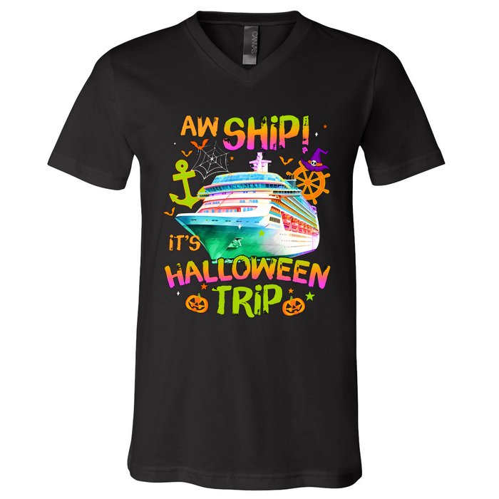 Its Halloween Trip Family Cruise Matching Team V-Neck T-Shirt