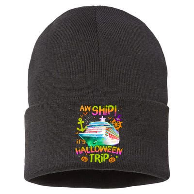 Its Halloween Trip Family Cruise Matching Team Sustainable Knit Beanie