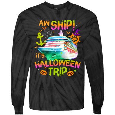 Its Halloween Trip Family Cruise Matching Team Tie-Dye Long Sleeve Shirt