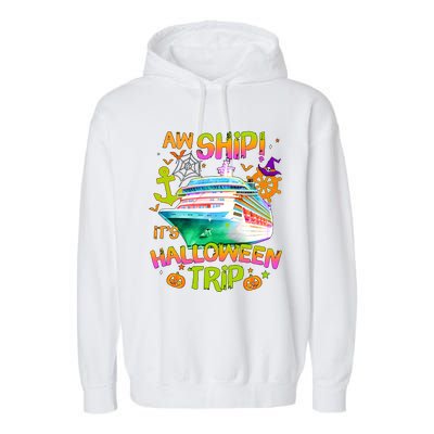 Its Halloween Trip Family Cruise Matching Team Garment-Dyed Fleece Hoodie