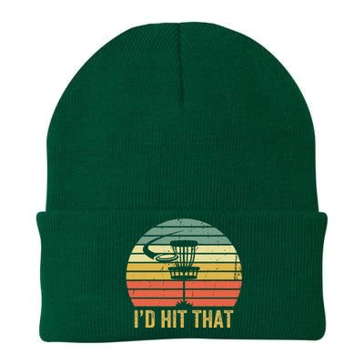 ID Hit That Funny Disc Golf Vintage Frisbee Disc Sport Knit Cap Winter Beanie