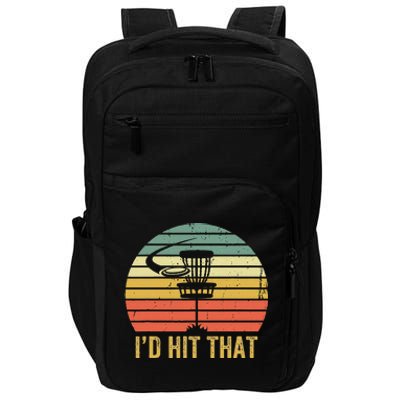 ID Hit That Funny Disc Golf Vintage Frisbee Disc Sport Impact Tech Backpack