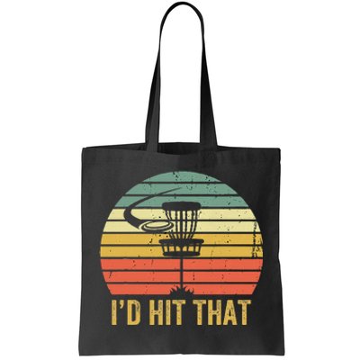 ID Hit That Funny Disc Golf Vintage Frisbee Disc Sport Tote Bag