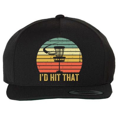 ID Hit That Funny Disc Golf Vintage Frisbee Disc Sport Wool Snapback Cap