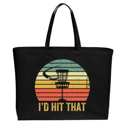 ID Hit That Funny Disc Golf Vintage Frisbee Disc Sport Cotton Canvas Jumbo Tote