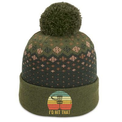 ID Hit That Funny Disc Golf Vintage Frisbee Disc Sport The Baniff Cuffed Pom Beanie