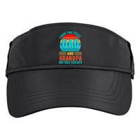 I Have Two Titles Dad And Grandpa I Rock Them Both Sunset Adult Drive Performance Visor