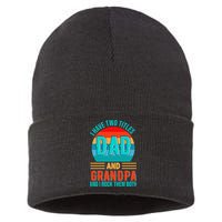 I Have Two Titles Dad And Grandpa I Rock Them Both Sunset Sustainable Knit Beanie