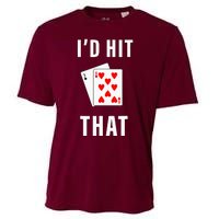 Id Hit That Funny BlackJack Gambling Tee Cooling Performance Crew T-Shirt