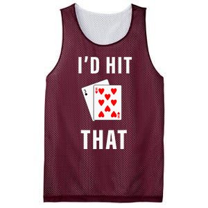 Id Hit That Funny BlackJack Gambling Tee Mesh Reversible Basketball Jersey Tank