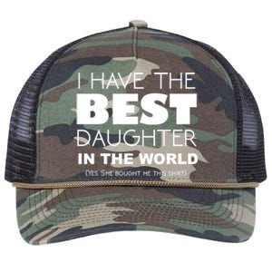 I Have The Best Daughter In The World Funny Cute Gift Retro Rope Trucker Hat Cap