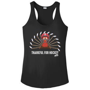 Ice Hockey Thanksgiving Turkey Playing Hockey Gift Ladies PosiCharge Competitor Racerback Tank