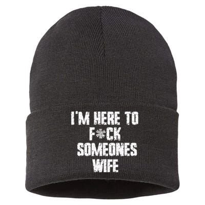 IM Here To Fuck Someones Wife Funny Family Sustainable Knit Beanie