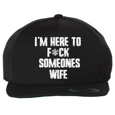 IM Here To Fuck Someones Wife Funny Family Wool Snapback Cap