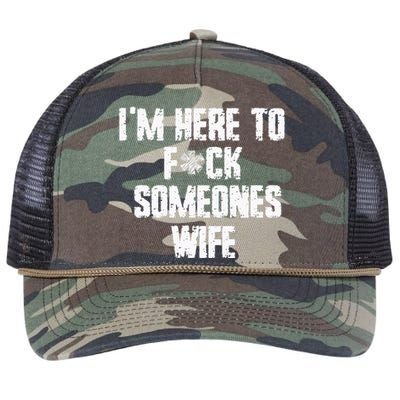 IM Here To Fuck Someones Wife Funny Family Retro Rope Trucker Hat Cap