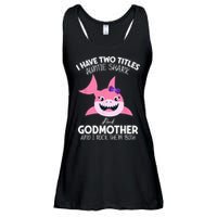 I Have Two Title Auntie Shark And Godmother I Rock Them Both Ladies Essential Flowy Tank