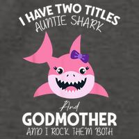 I Have Two Title Auntie Shark And Godmother I Rock Them Both Vector Backpack
