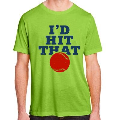 I'd Hit That Baseball Lover Funny Adult ChromaSoft Performance T-Shirt