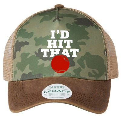 I'd Hit That Baseball Lover Funny Legacy Tie Dye Trucker Hat
