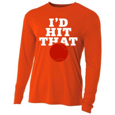 I'd Hit That Baseball Lover Funny Cooling Performance Long Sleeve Crew