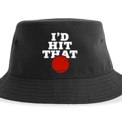 I'd Hit That Baseball Lover Funny Sustainable Bucket Hat