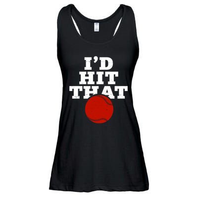 I'd Hit That Baseball Lover Funny Ladies Essential Flowy Tank