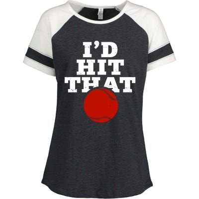 I'd Hit That Baseball Lover Funny Enza Ladies Jersey Colorblock Tee