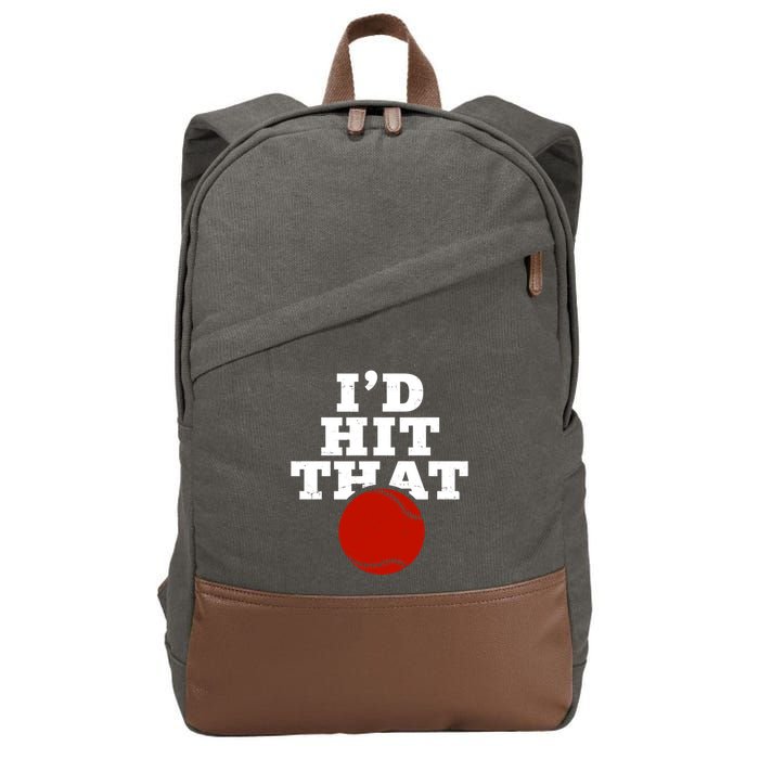 I'd Hit That Baseball Lover Funny Cotton Canvas Backpack