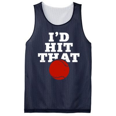 I'd Hit That Baseball Lover Funny Mesh Reversible Basketball Jersey Tank