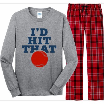 I'd Hit That Baseball Lover Funny Long Sleeve Pajama Set