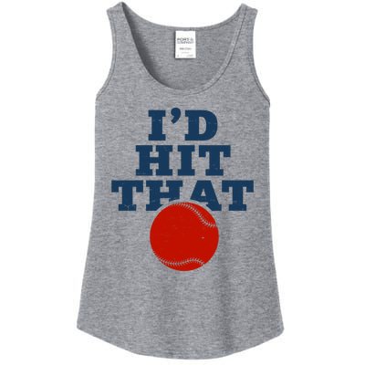 I'd Hit That Baseball Lover Funny Ladies Essential Tank