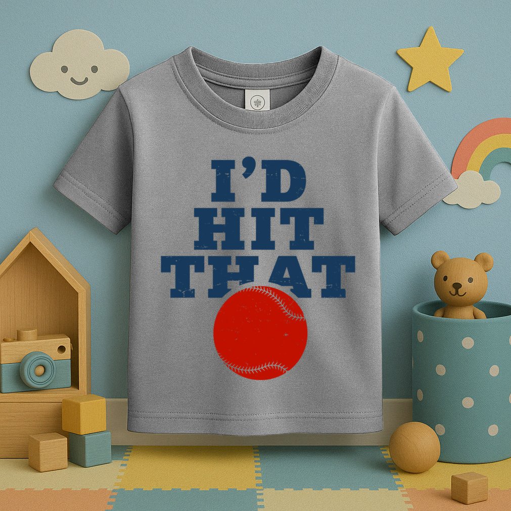 I'd Hit That Baseball Lover Funny Toddler T-Shirt