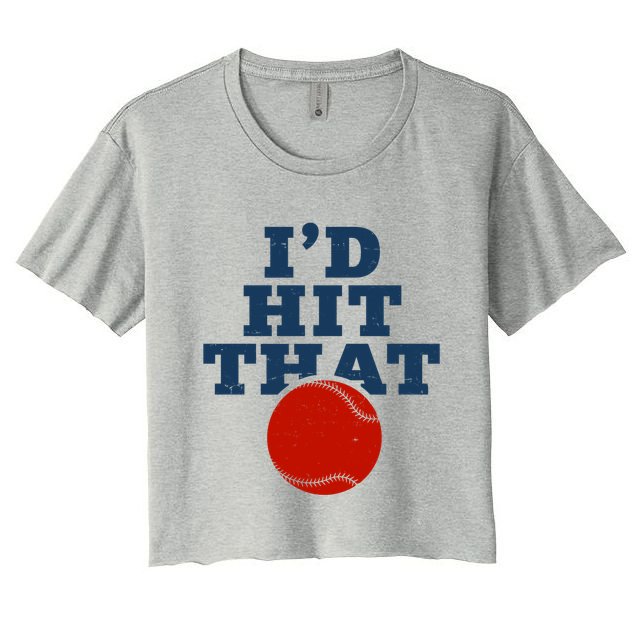 I'd Hit That Baseball Lover Funny Crop Top